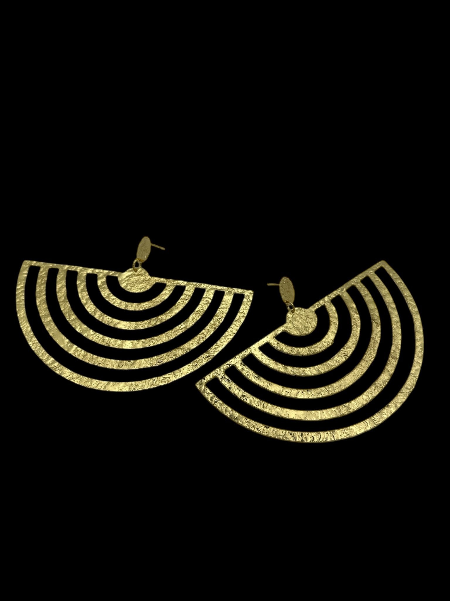 Oversized Brass Bold Statement Earrings - Fatisha Boutique