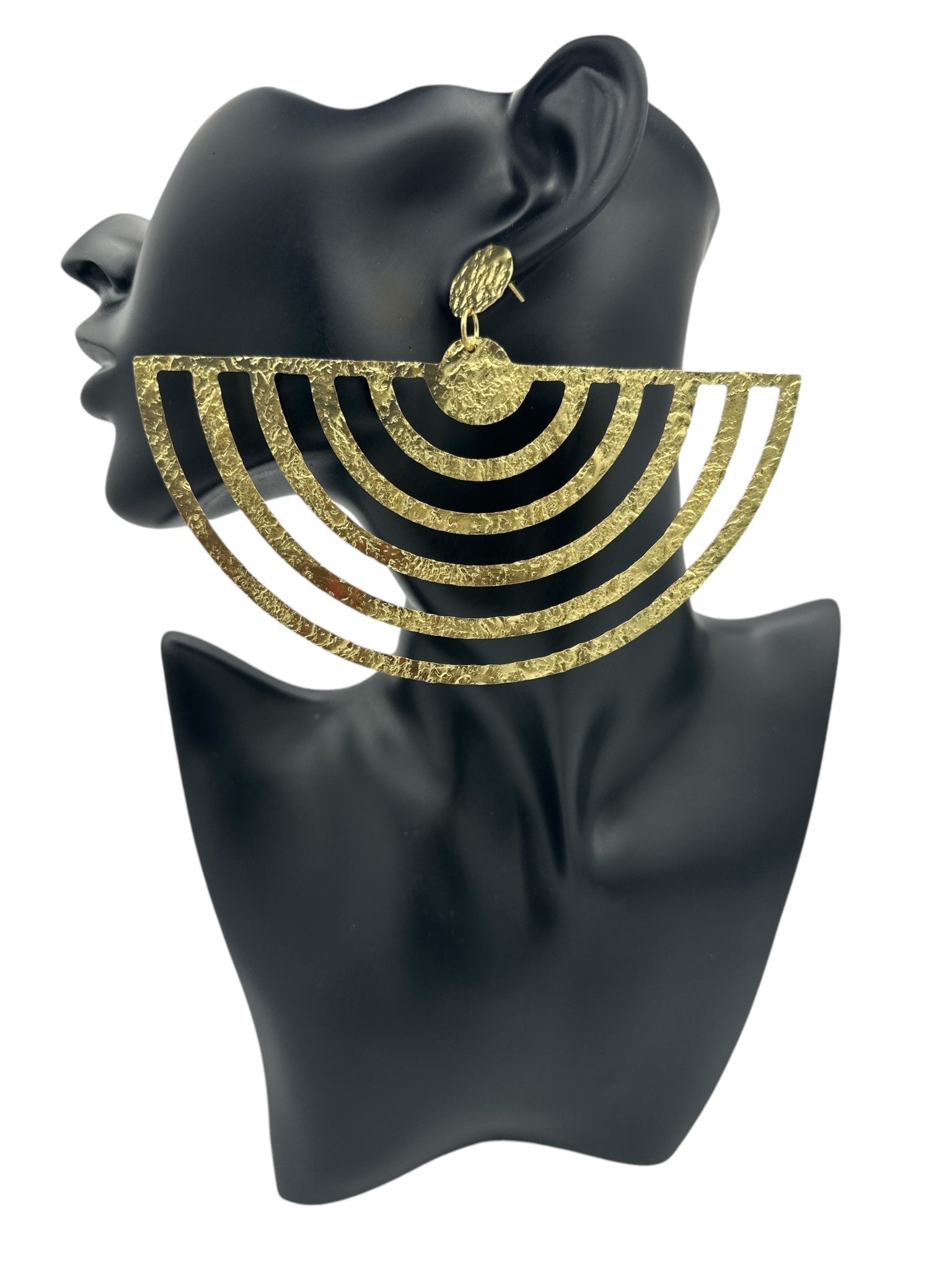 Oversized Brass Bold Statement Earrings - Fatisha Boutique
