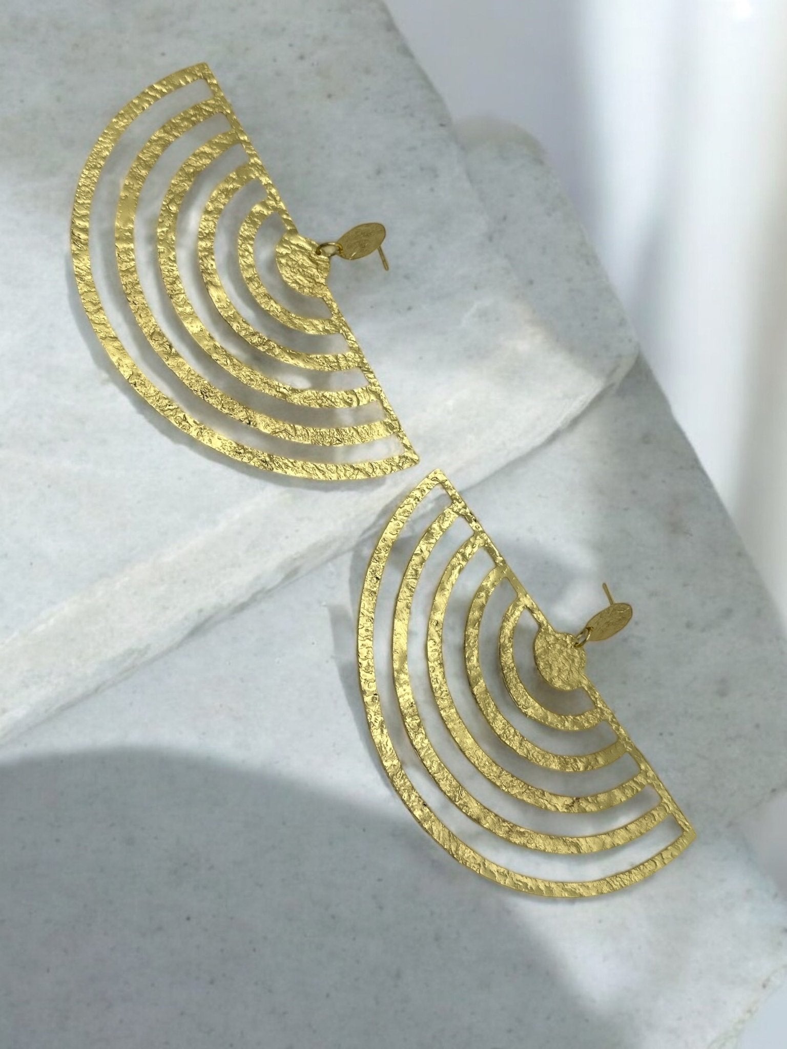 Oversized Brass Bold Statement Earrings - Fatisha Boutique