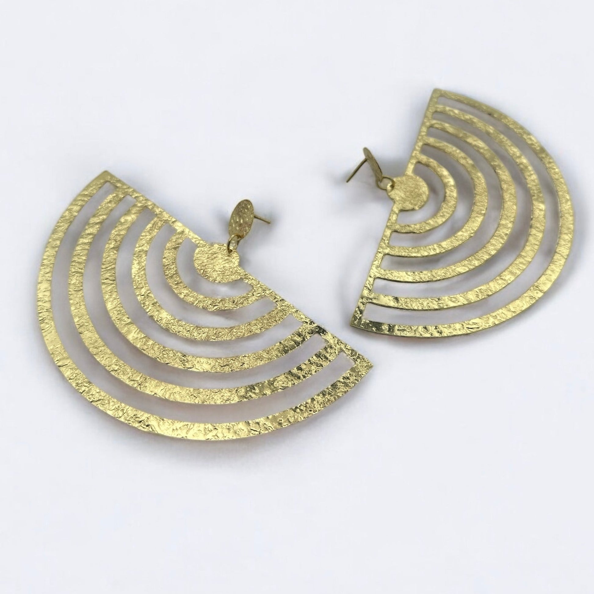 Oversized Brass Bold Statement Earrings - Fatisha Boutique