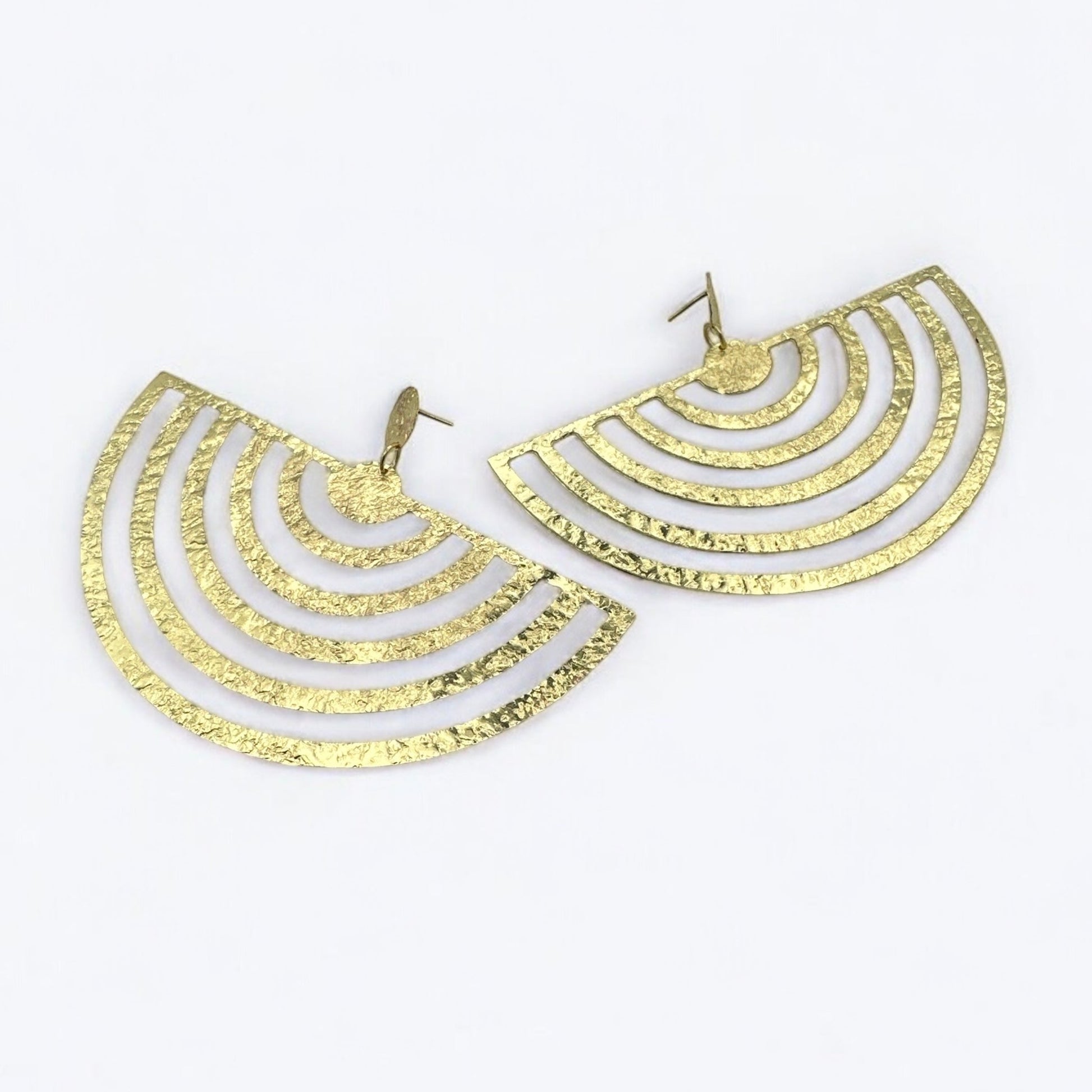 Oversized Brass Bold Statement Earrings - Fatisha Boutique