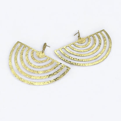Oversized Brass Bold Statement Earrings - Fatisha Boutique