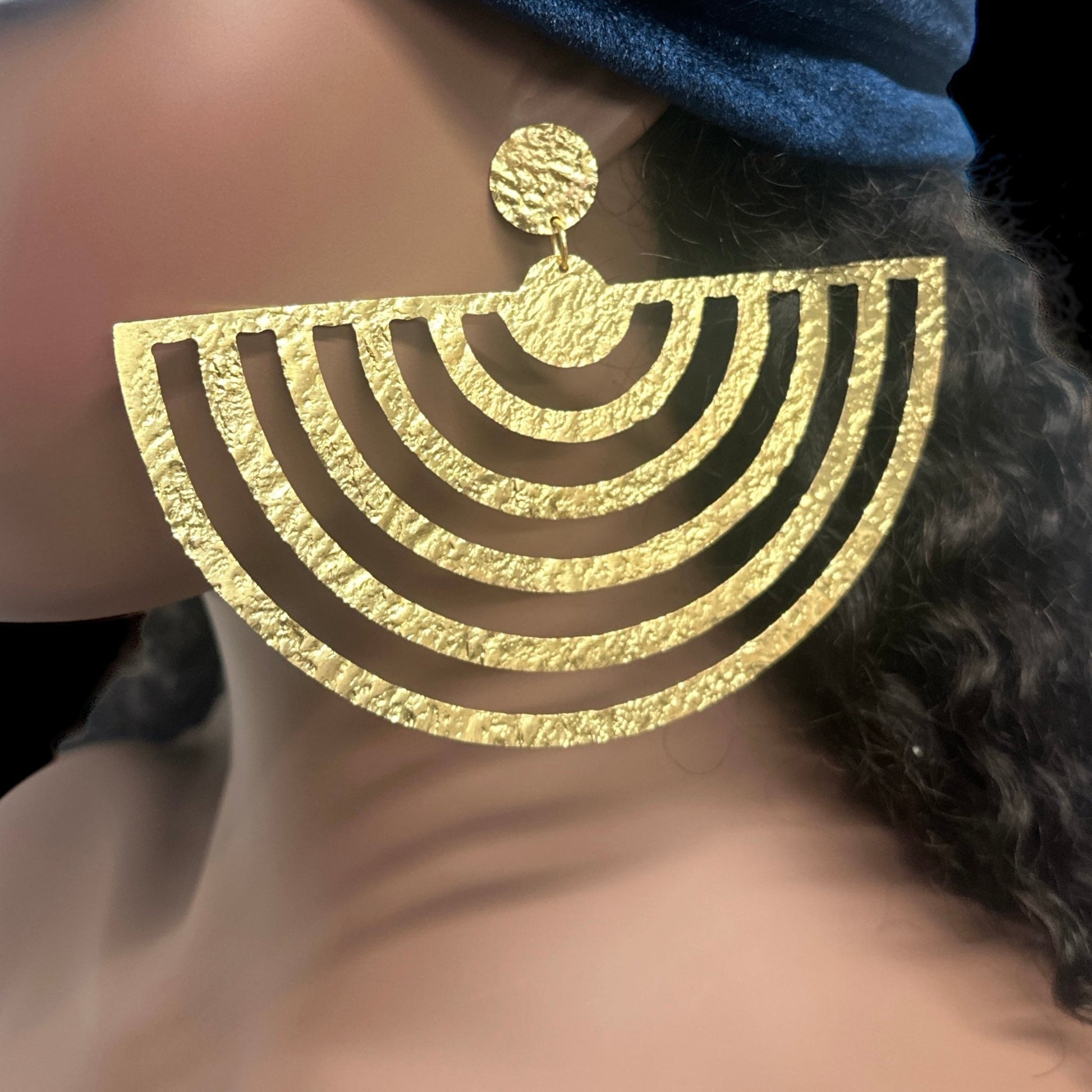 Oversized Brass Bold Statement Earrings - Fatisha Boutique