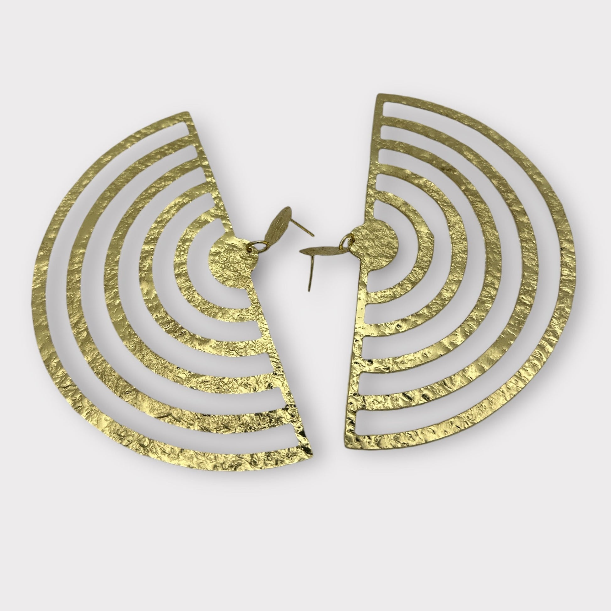 Oversized Brass Bold Statement Earrings - Fatisha Boutique