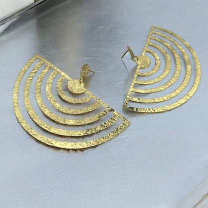 Oversized Brass Bold Statement Earrings - Fatisha Boutique