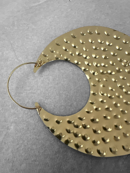 Oversized Brass Statement Earrings - Fatisha Boutique