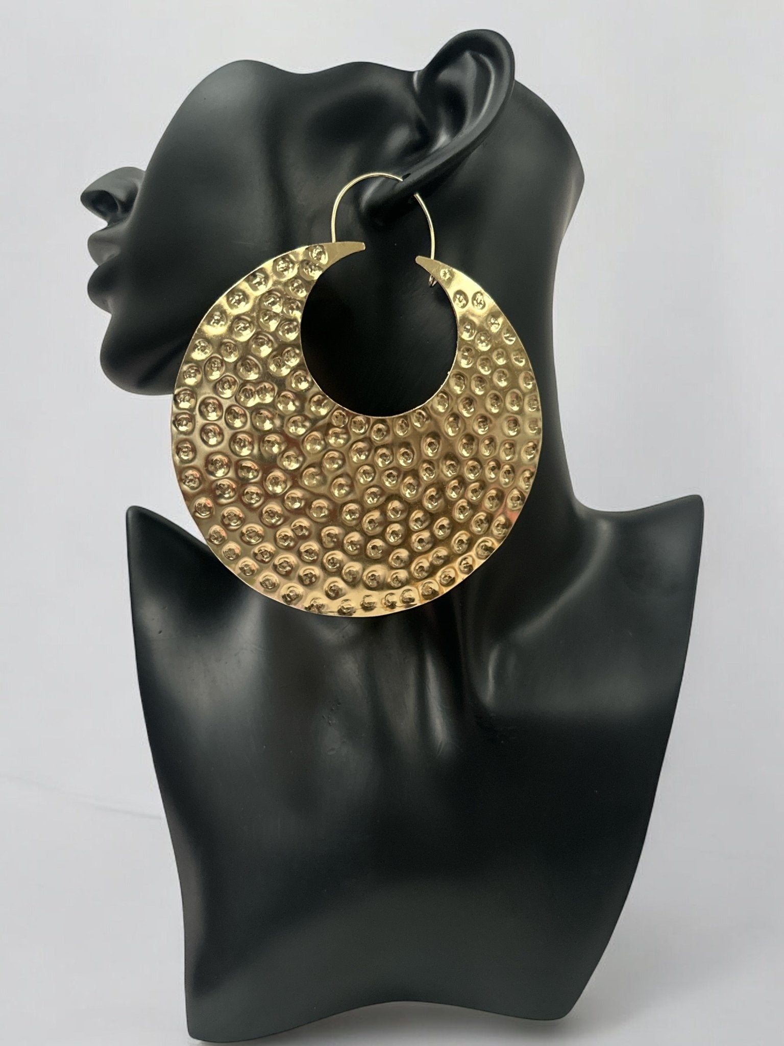 Oversized Brass Statement Earrings - Fatisha Boutique