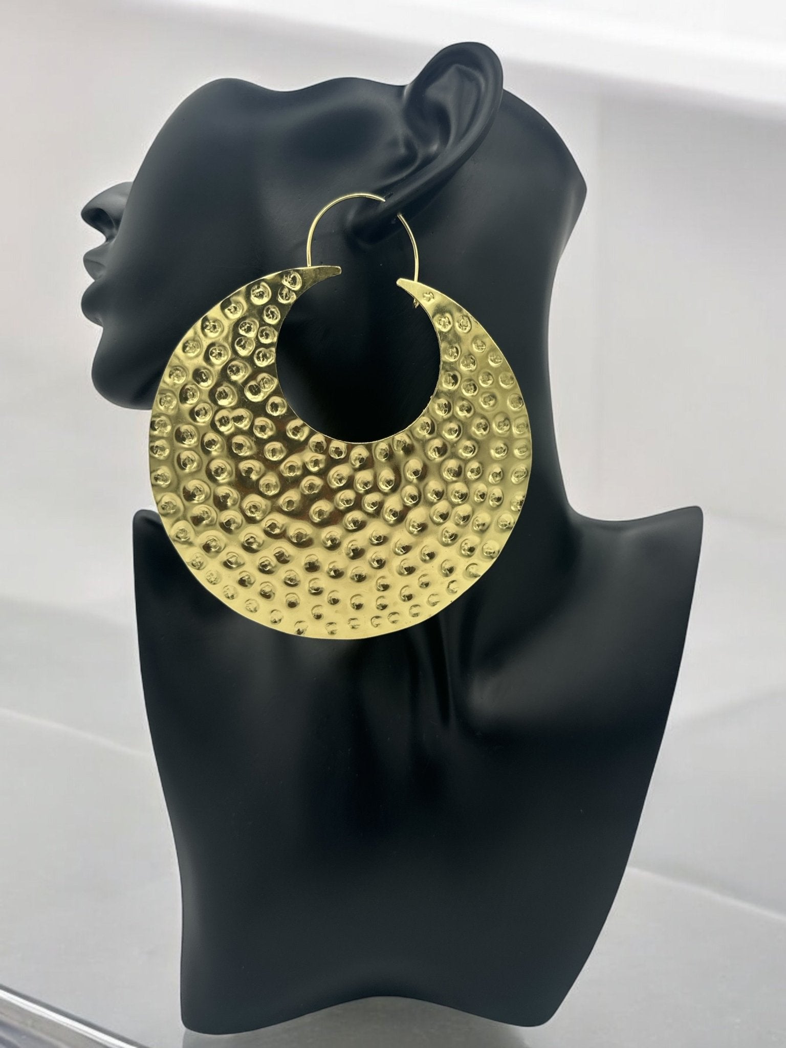 Oversized Brass Statement Earrings - Fatisha Boutique