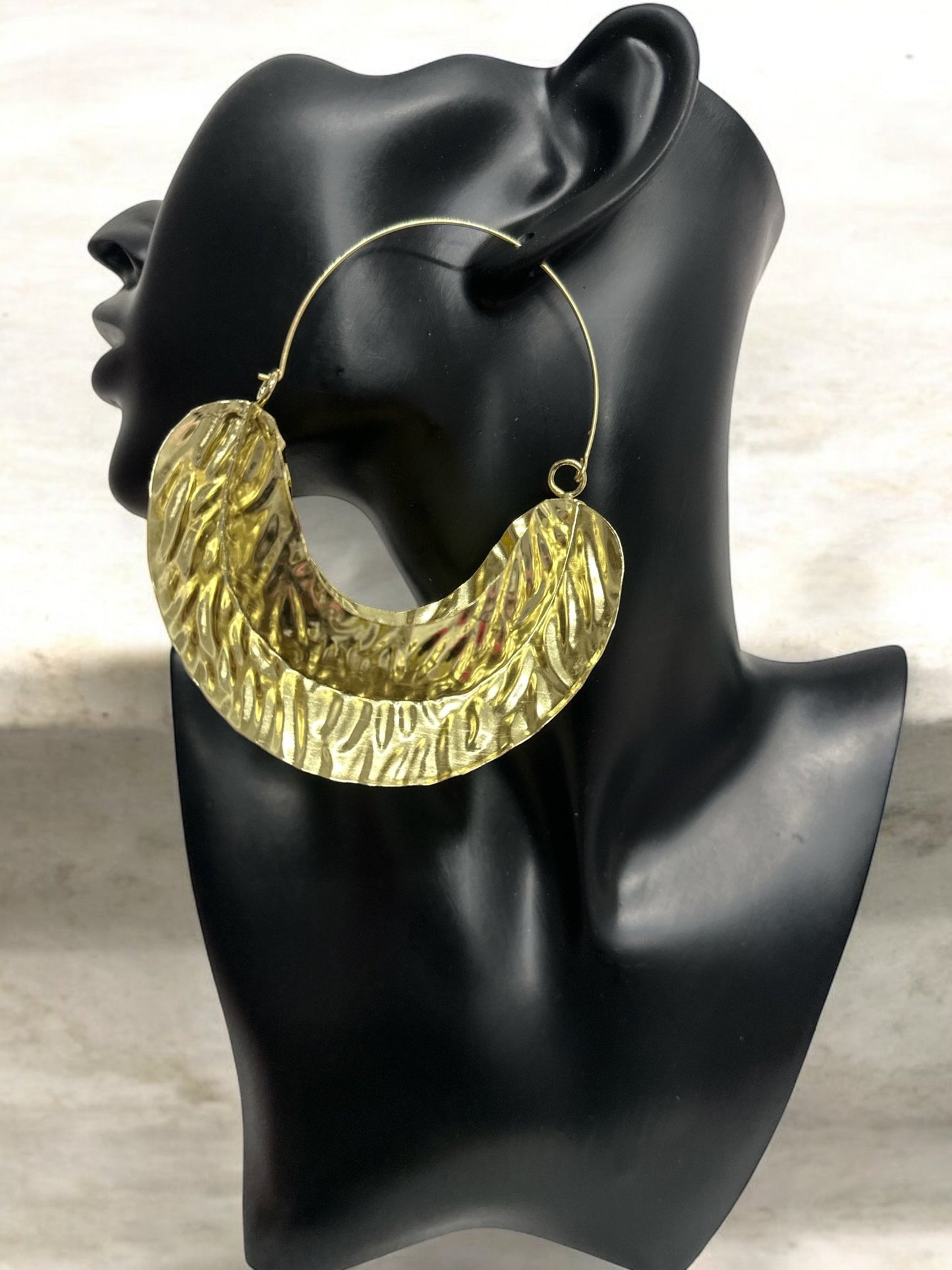 Oversized Fulani - Style Gold Hoop Earrings - African Tribal Statement Jewellery - Fatisha Boutique