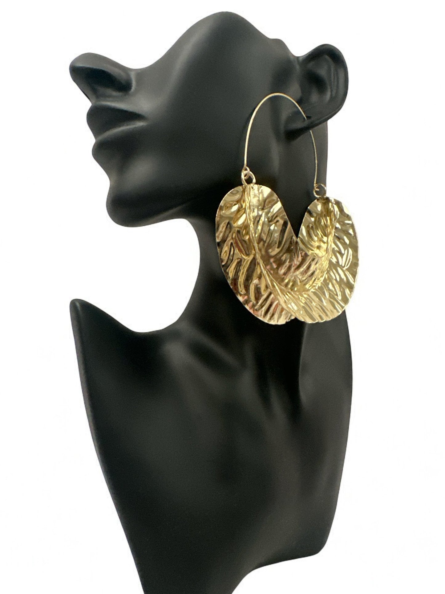 Oversized Fulani - Style Gold Hoop Earrings - African Tribal Statement Jewellery - Fatisha Boutique