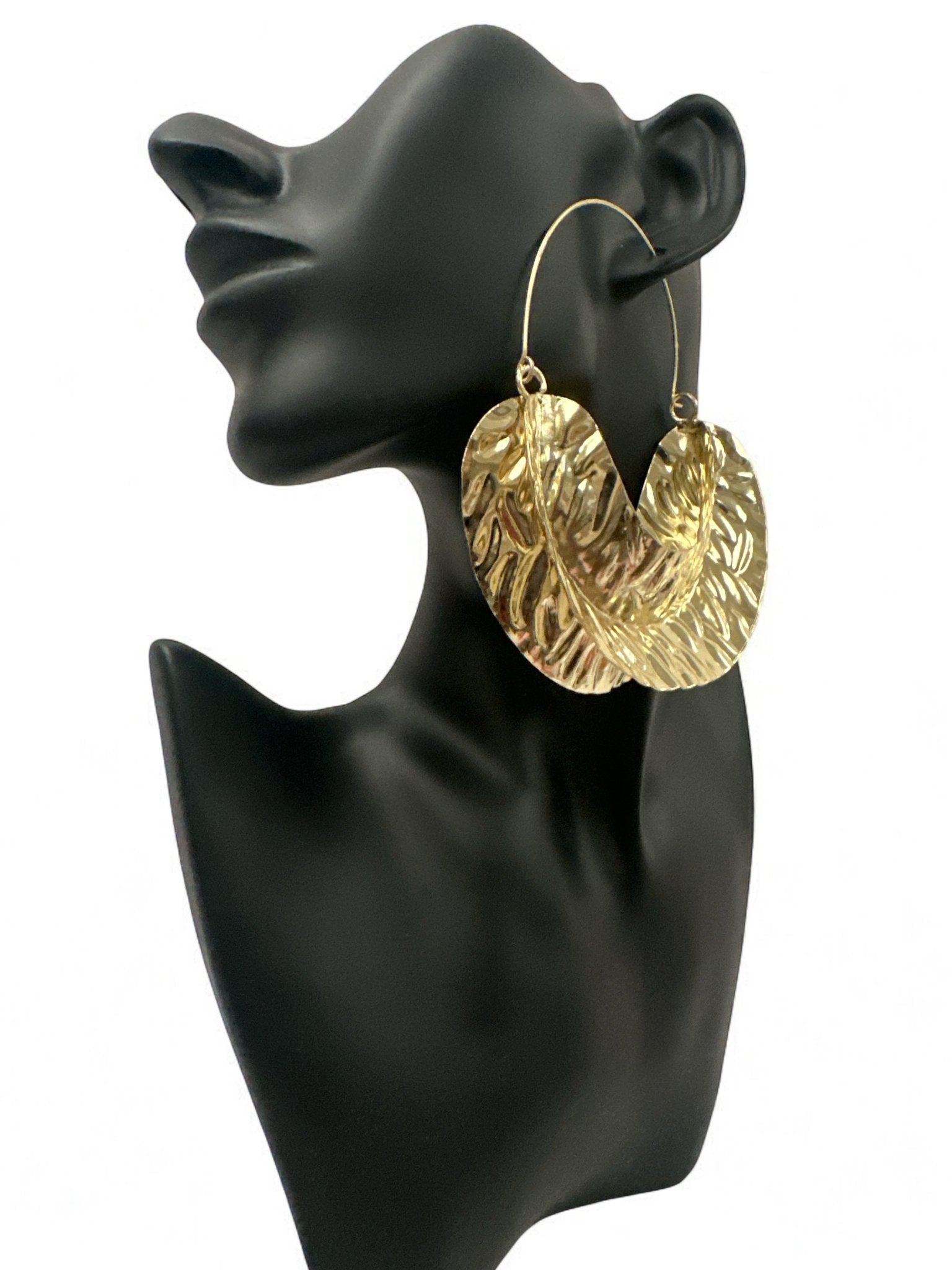 Oversized Fulani - Style Gold Hoop Earrings - African Tribal Statement Jewellery - Fatisha Boutique