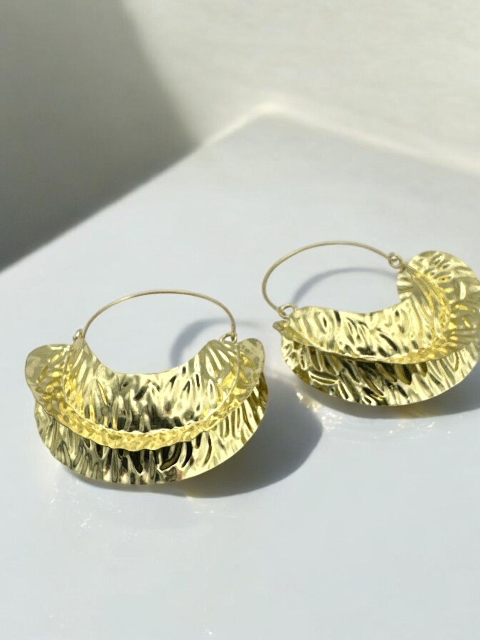 Oversized Fulani - Style Gold Hoop Earrings - African Tribal Statement Jewellery - Fatisha Boutique
