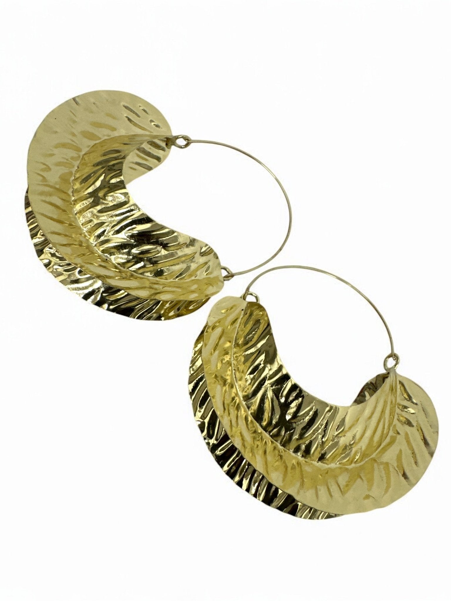 Oversized Fulani - Style Gold Hoop Earrings - African Tribal Statement Jewellery - Fatisha Boutique