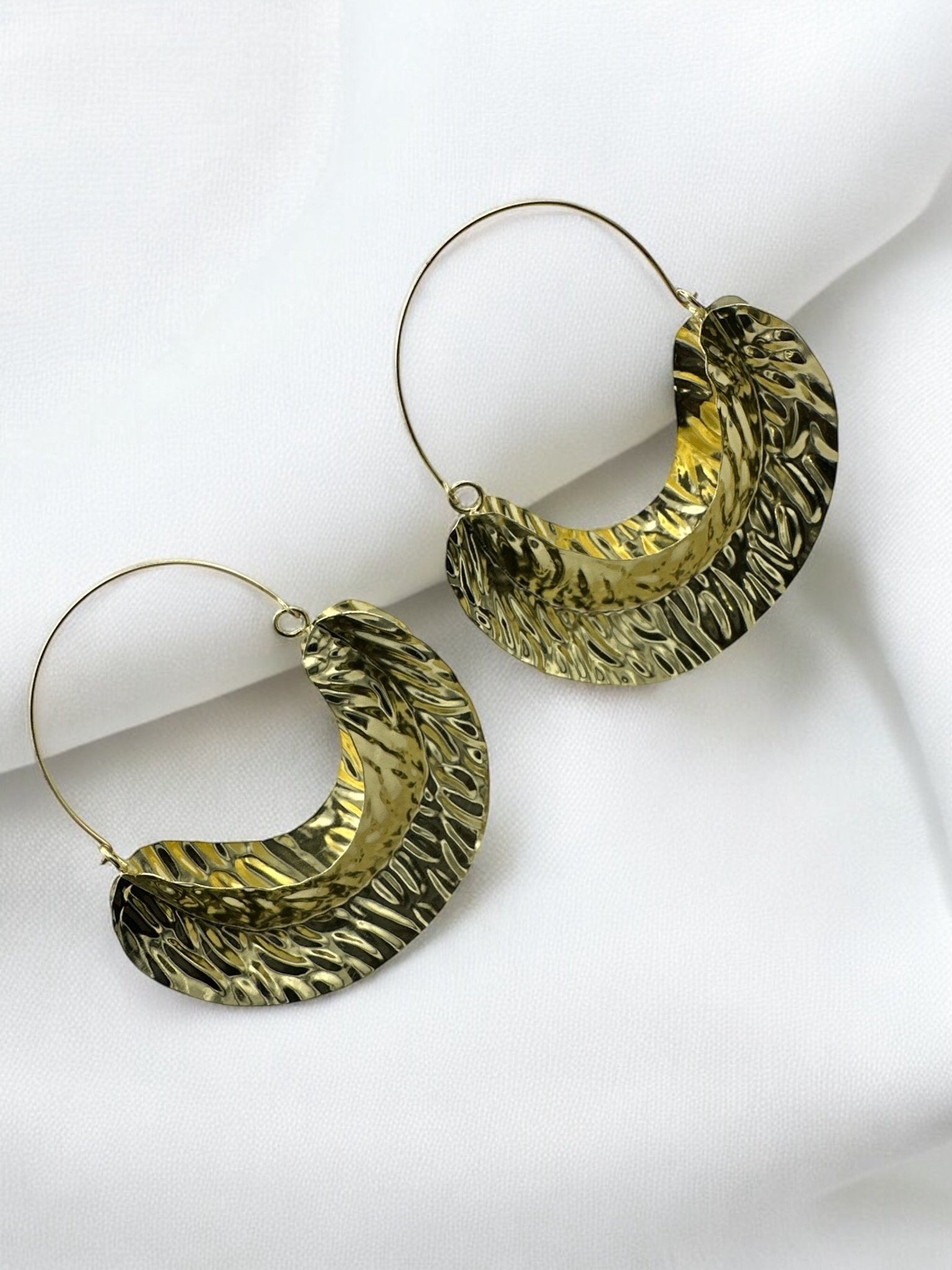 Oversized Fulani - Style Gold Hoop Earrings - African Tribal Statement Jewellery - Fatisha Boutique