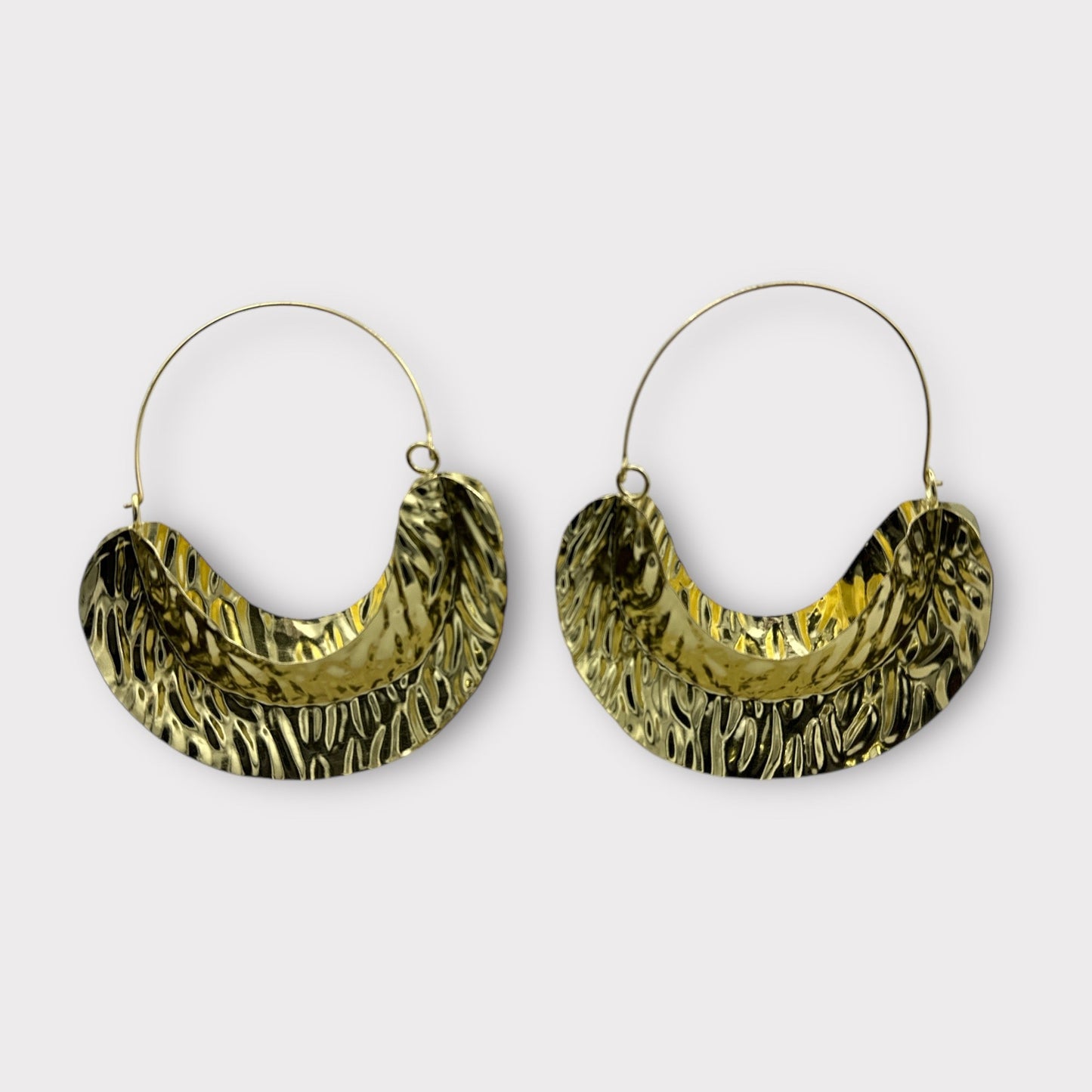 Oversized Fulani - Style Gold Hoop Earrings - African Tribal Statement Jewellery - Fatisha Boutique