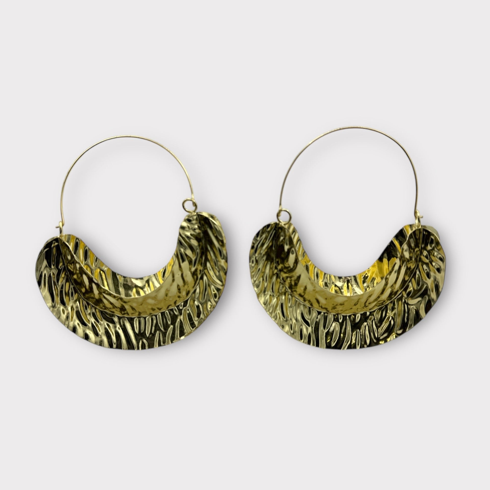 Oversized Fulani - Style Gold Hoop Earrings - African Tribal Statement Jewellery - Fatisha Boutique