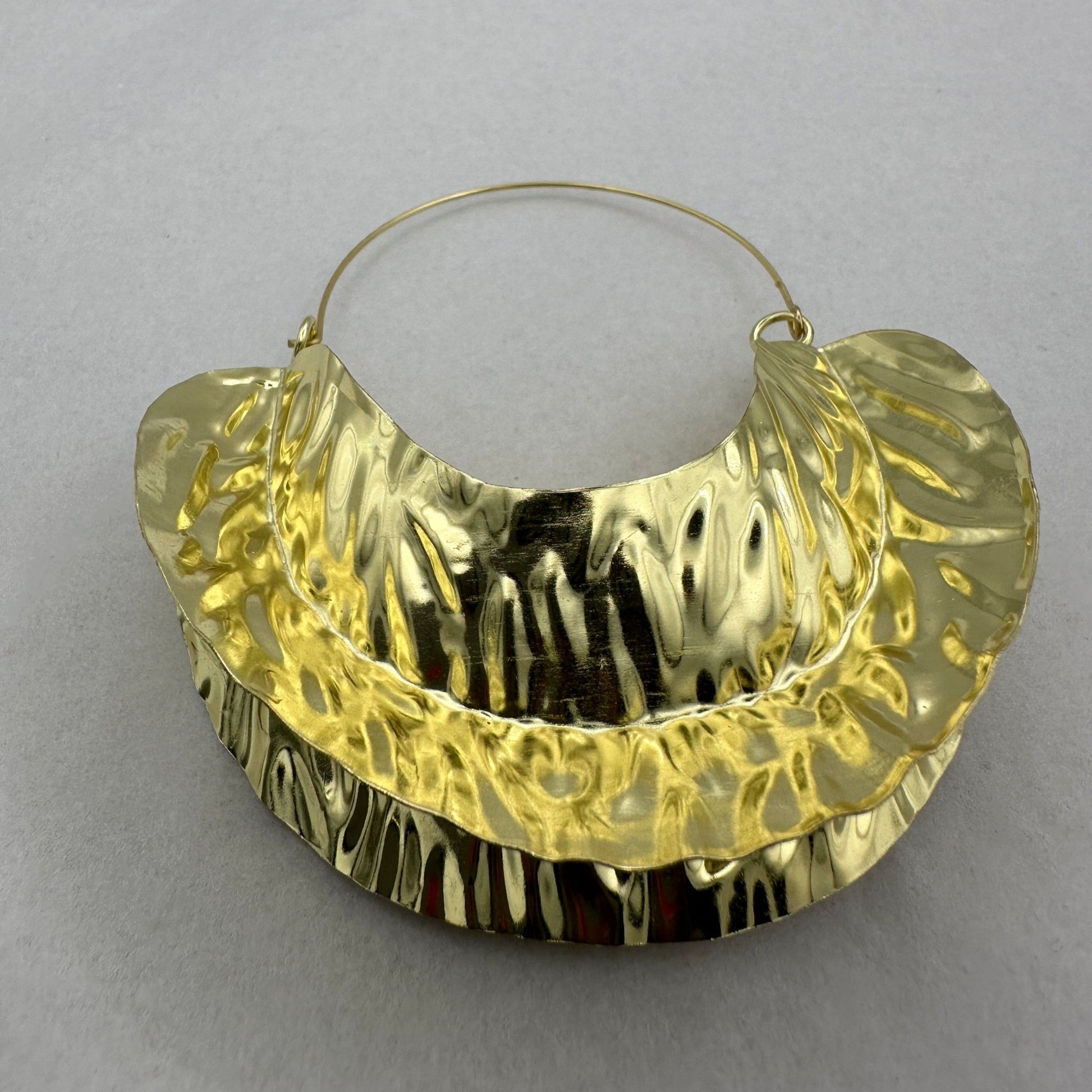 Oversized Fulani - Style Gold Hoop Earrings - African Tribal Statement Jewellery - Fatisha Boutique