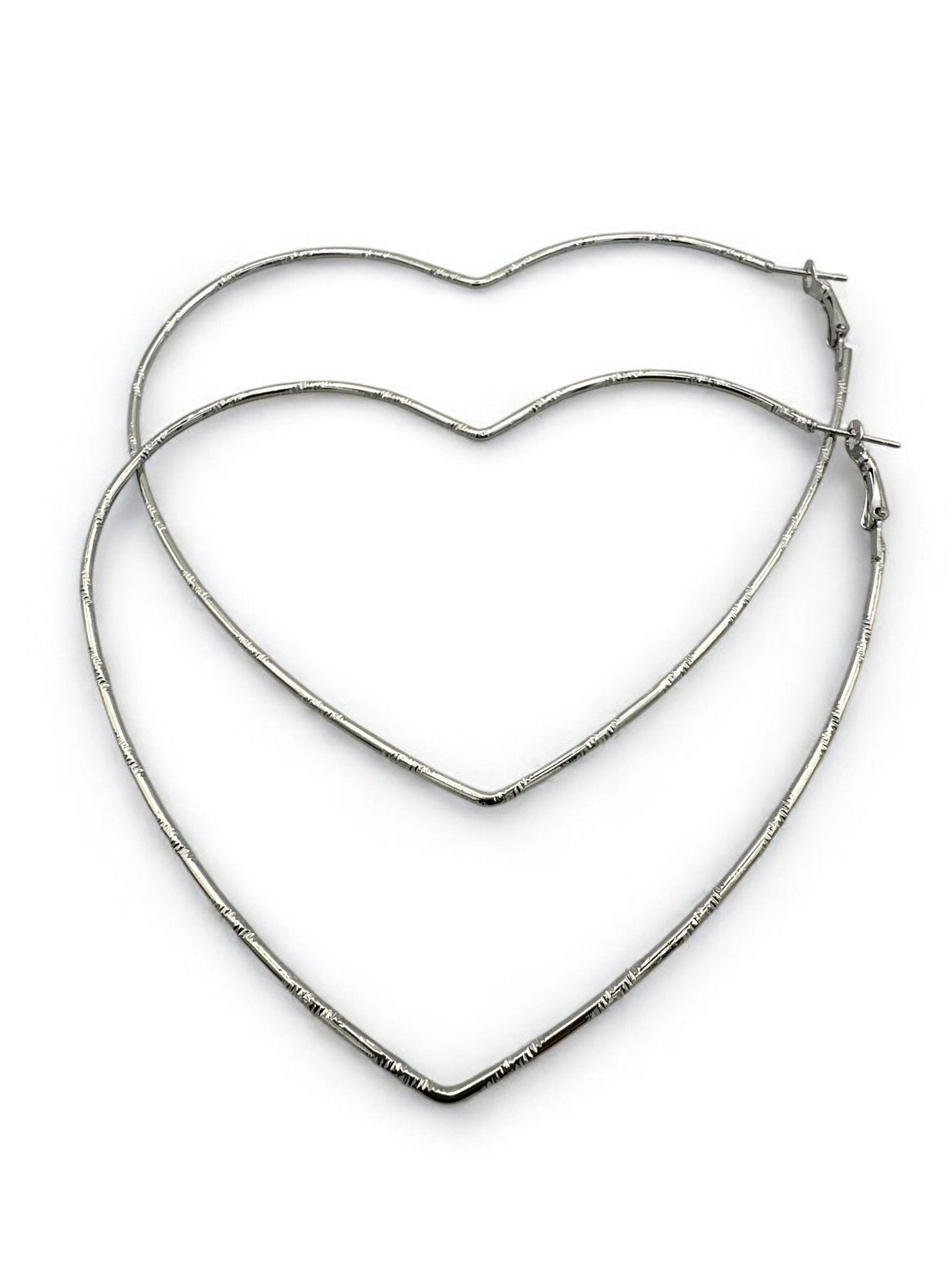 Oversized Heart Shaped Statement Hoop Earrings – Gold & Silver - Fatisha Boutique