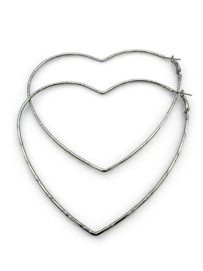 Oversized Heart Shaped Statement Hoop Earrings – Gold & Silver - Fatisha Boutique