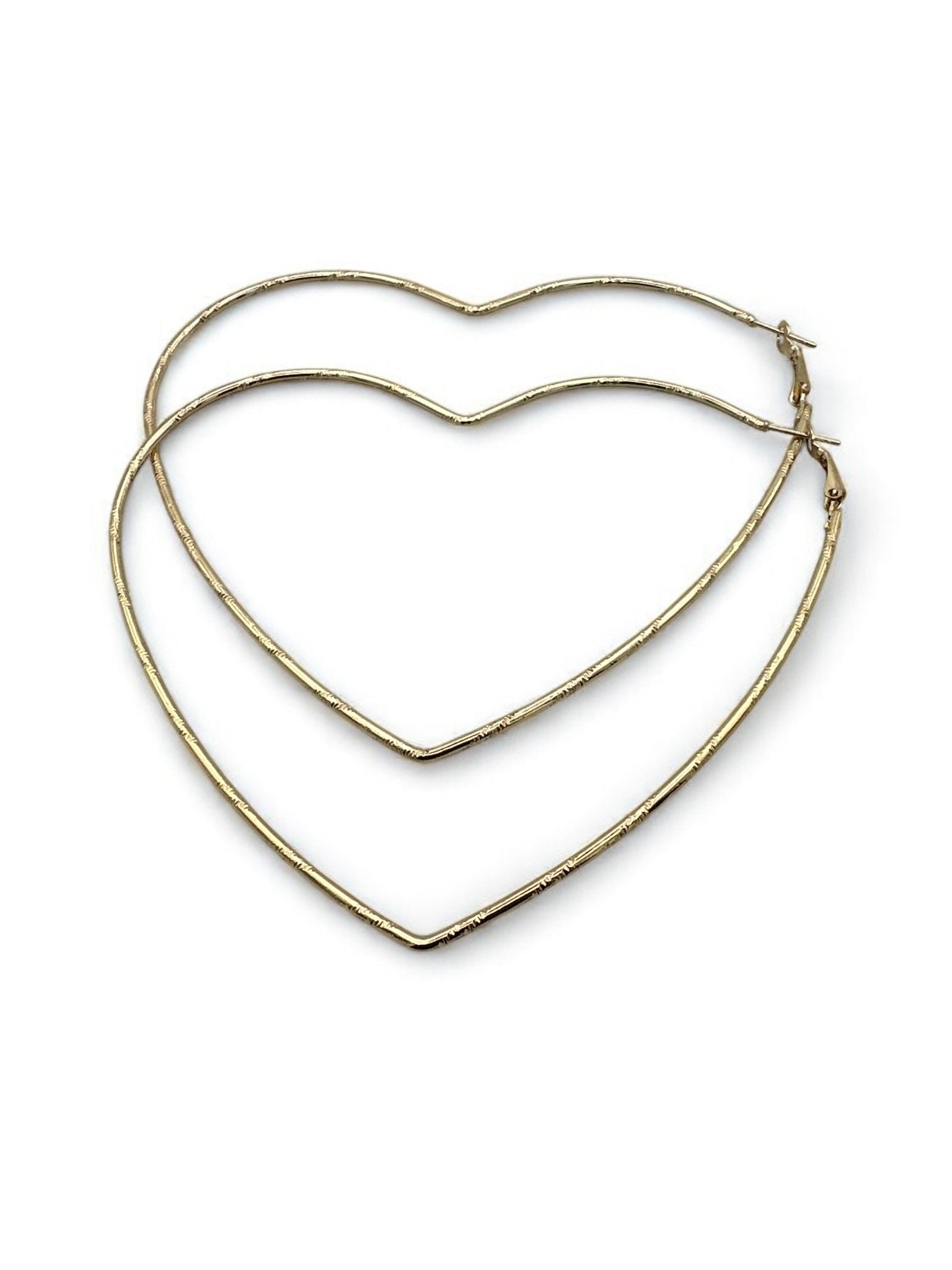 Oversized Heart Shaped Statement Hoop Earrings – Gold & Silver - Fatisha Boutique