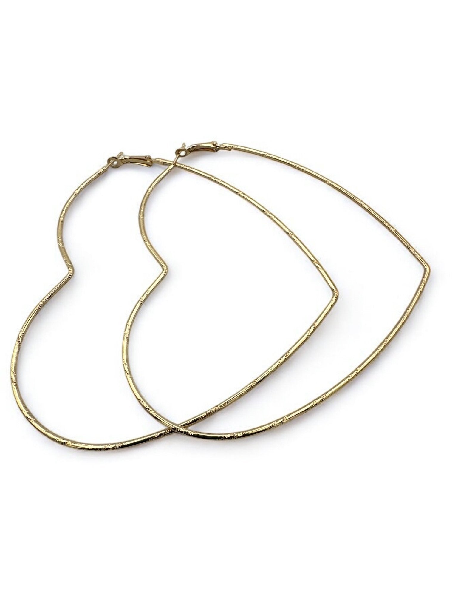 Oversized Heart Shaped Statement Hoop Earrings – Gold & Silver - Fatisha Boutique