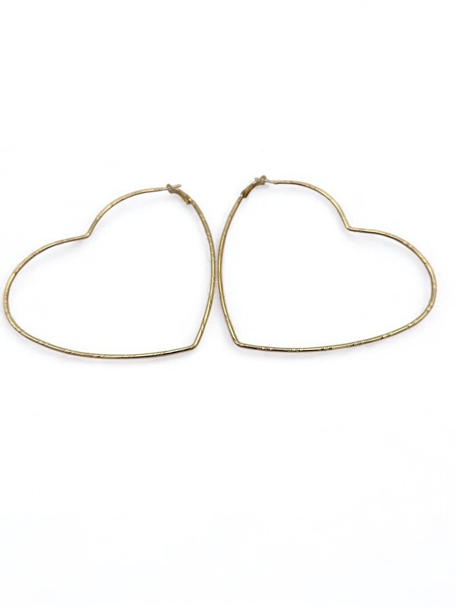 Oversized Heart Shaped Statement Hoop Earrings – Gold & Silver - Fatisha Boutique