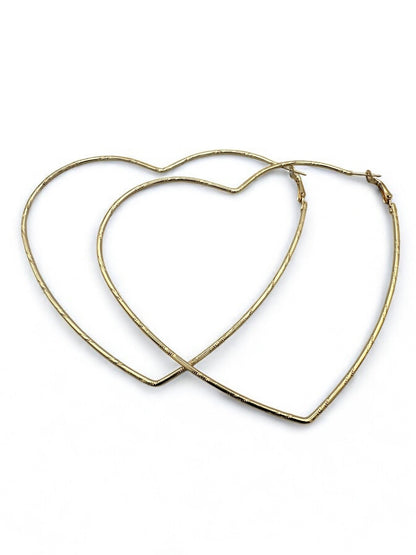 Oversized Heart Shaped Statement Hoop Earrings – Gold & Silver - Fatisha Boutique