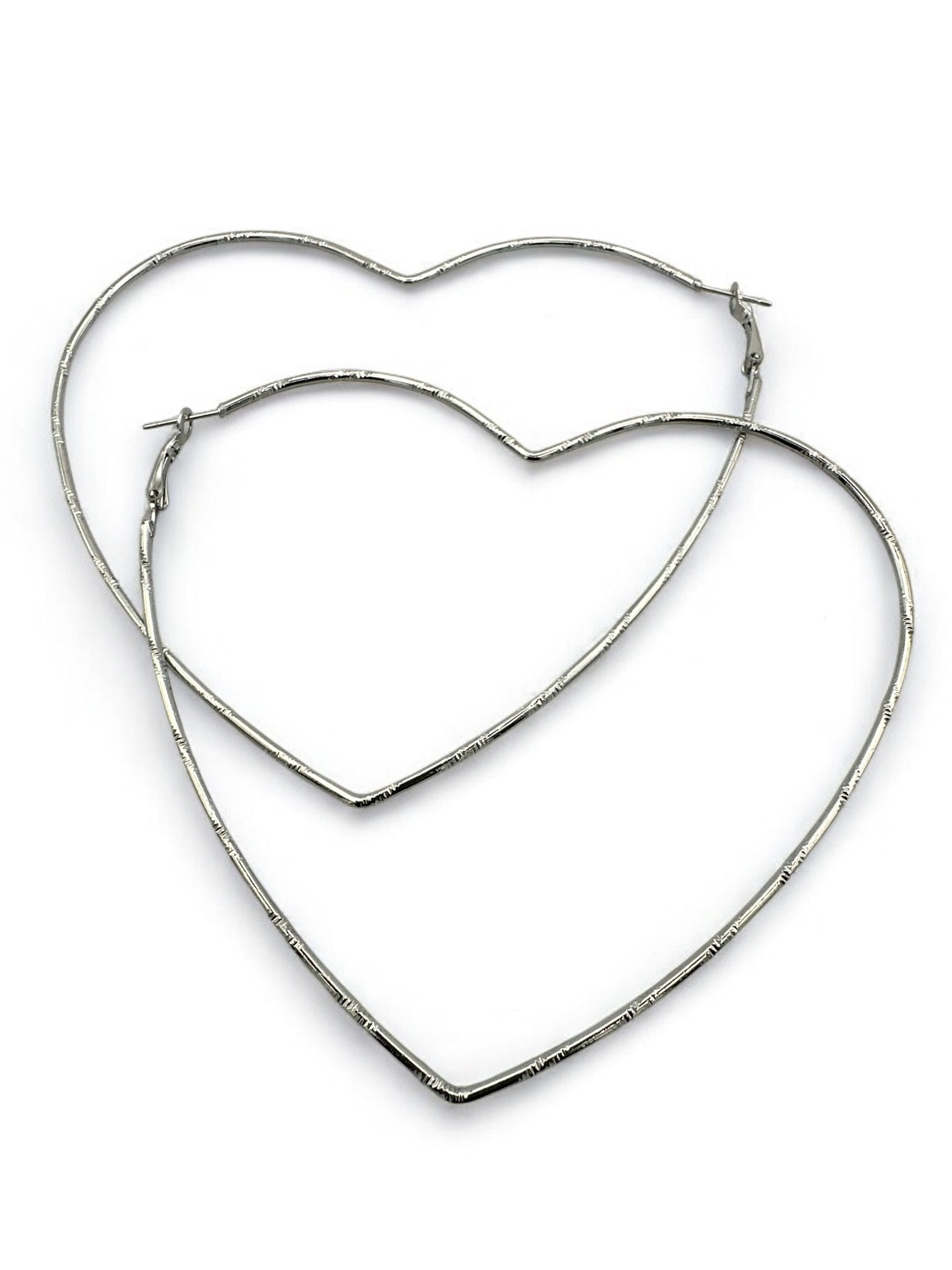 Oversized Heart Shaped Statement Hoop Earrings – Gold & Silver - Fatisha Boutique