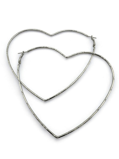 Oversized Heart Shaped Statement Hoop Earrings – Gold & Silver - Fatisha Boutique