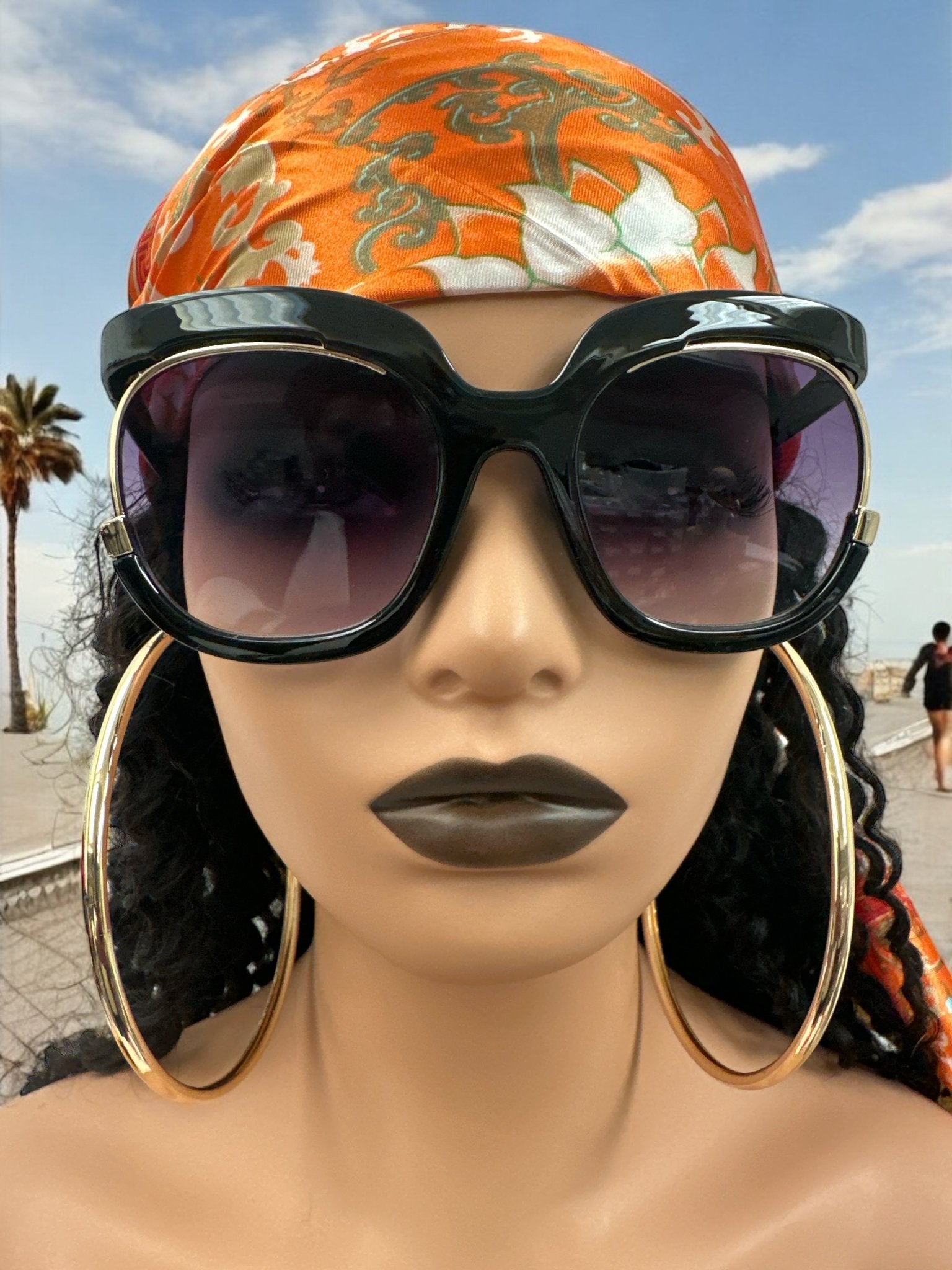 Oversized Large Frame Sunglasses – UV400 Gradient Lens Shades - Fatisha Boutique