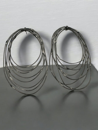 Oversized Layered Brass Hoop Earrings - Bold Statement Afrocentric Jewellery - Fatisha Boutique