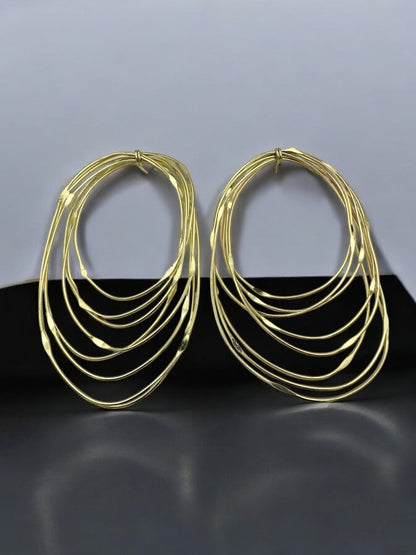 Oversized Layered Brass Hoop Earrings - Bold Statement Afrocentric Jewellery - Fatisha Boutique