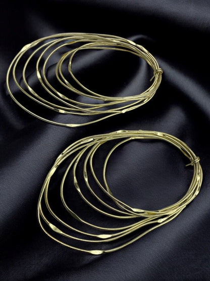 Oversized Layered Brass Hoop Earrings - Bold Statement Afrocentric Jewellery - Fatisha Boutique