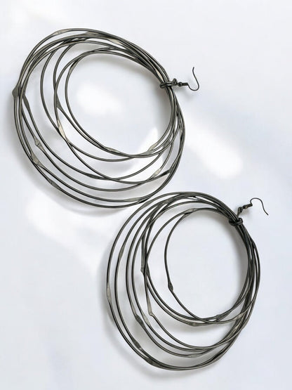 Oversized Multi - Hoop Wire Earrings - Bold Statement Jewellery - Fatisha Boutique