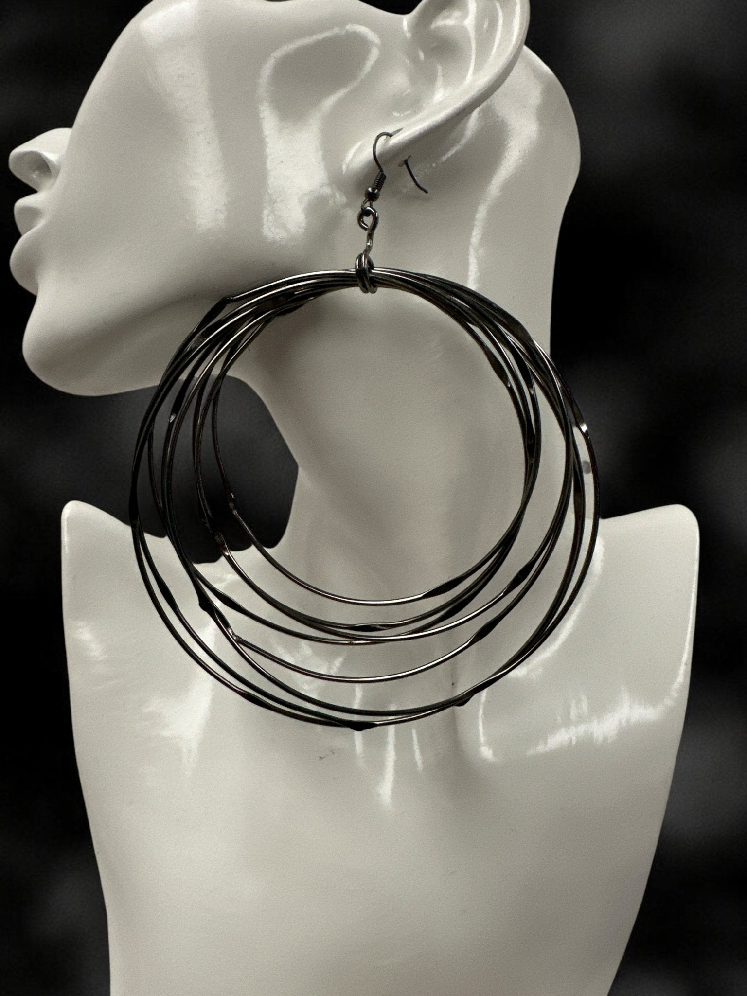 Oversized Multi - Hoop Wire Earrings - Bold Statement Jewellery - Fatisha Boutique