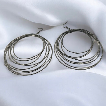 Oversized Multi - Hoop Wire Earrings - Bold Statement Jewellery - Fatisha Boutique