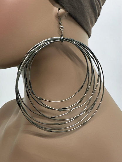 Oversized Multi - Hoop Wire Earrings - Bold Statement Jewellery - Fatisha Boutique