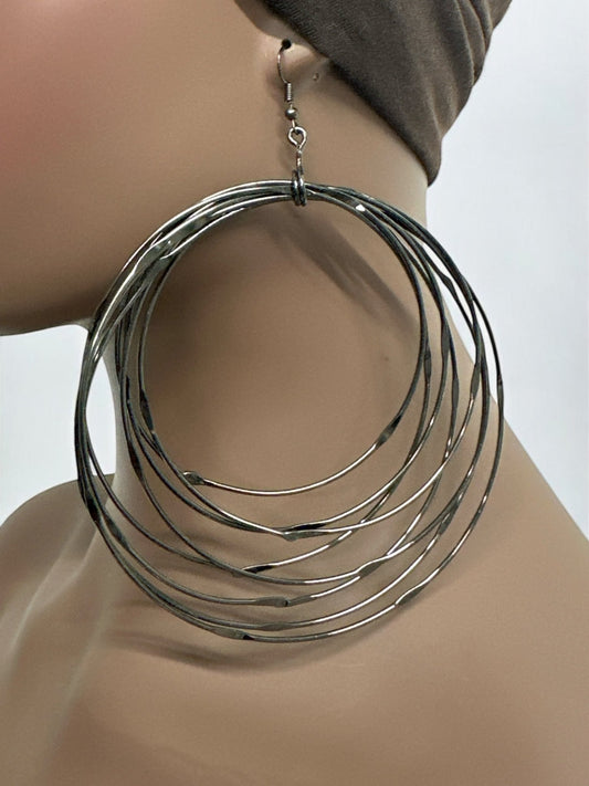 Oversized Multi - Hoop Wire Earrings - Bold Statement Jewellery - Fatisha Boutique
