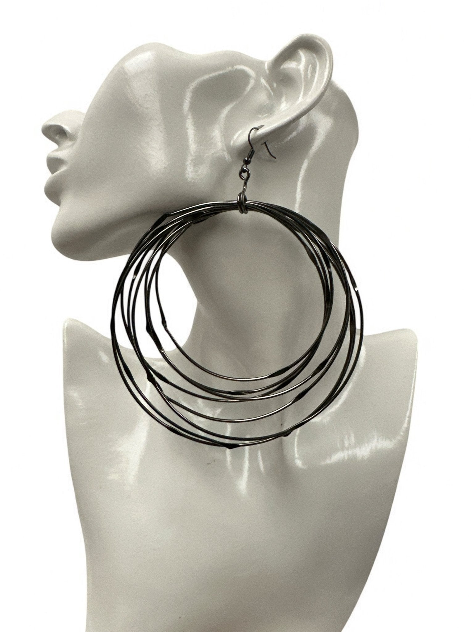 Oversized Multi - Hoop Wire Earrings - Bold Statement Jewellery - Fatisha Boutique