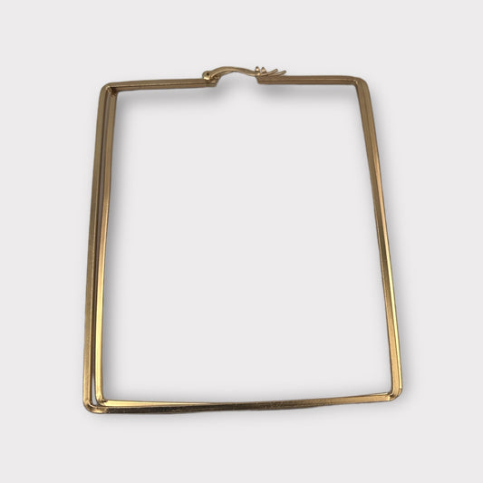 Oversized Rectangle Statement Hoop Earrings - Fatisha Boutique