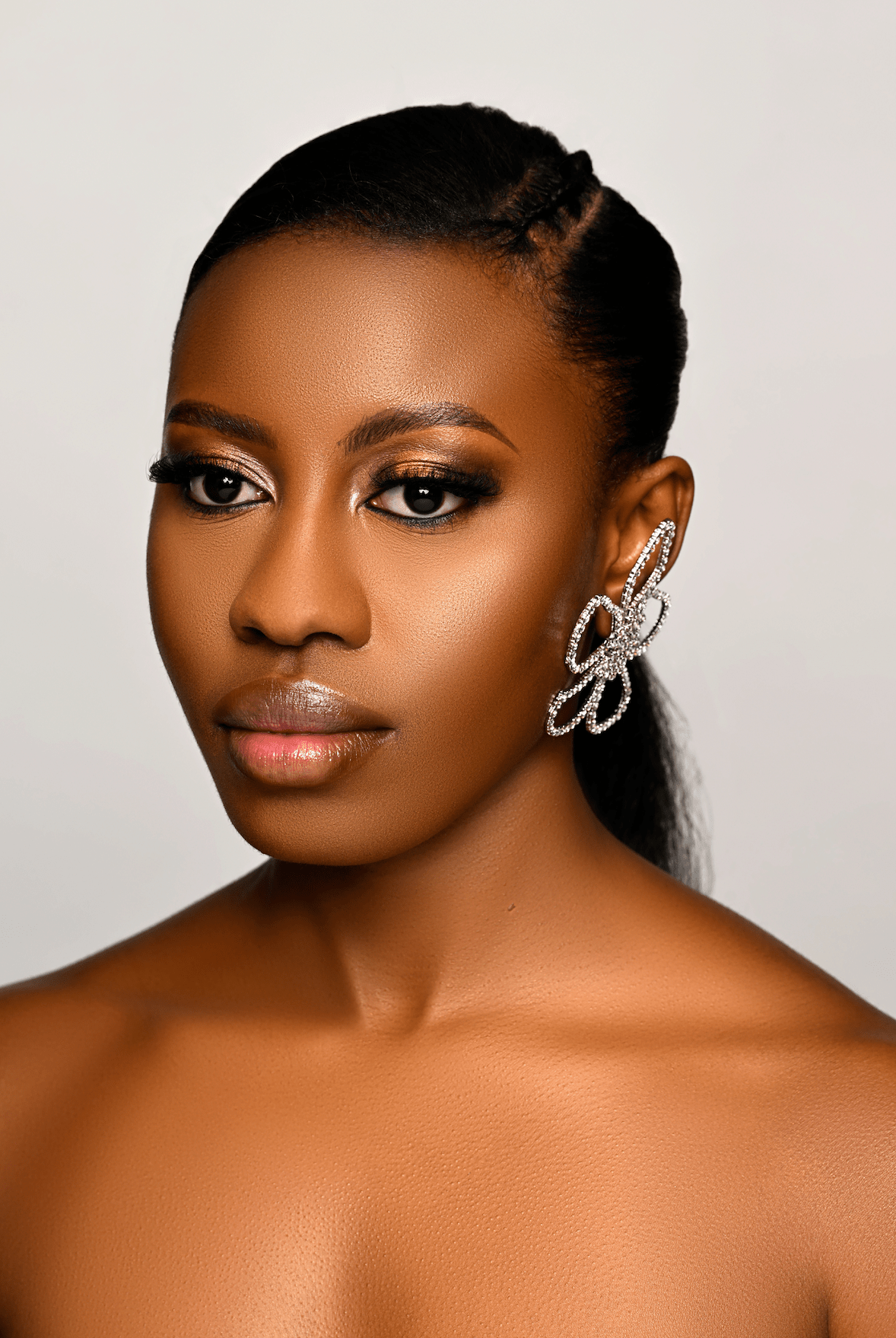 Oversized Rhinestone Flower Statement Stud Earrings - Fatisha Boutique