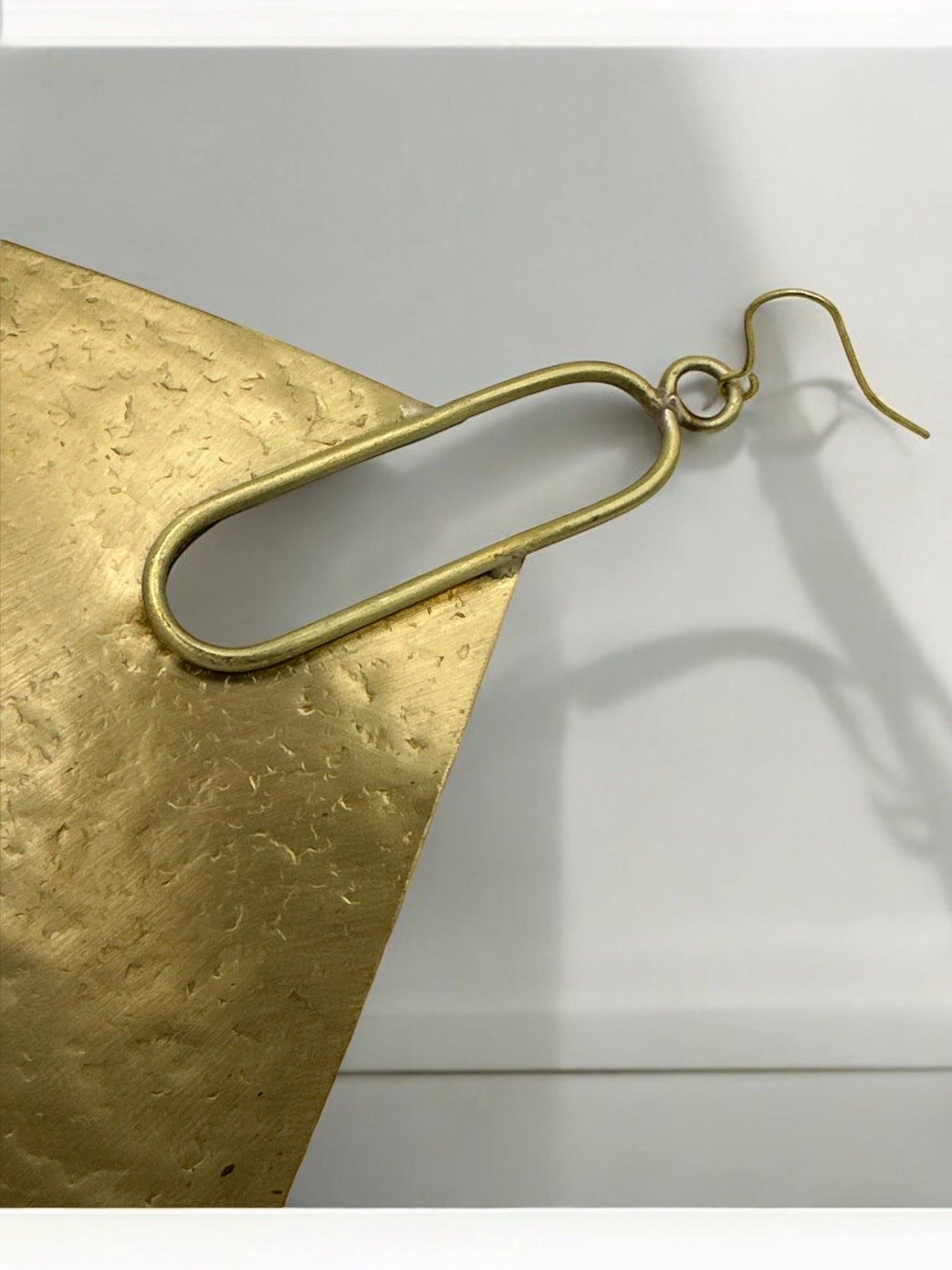 Oversized Square Brass Bold Statement Dangle Earrings - Fatisha Boutique