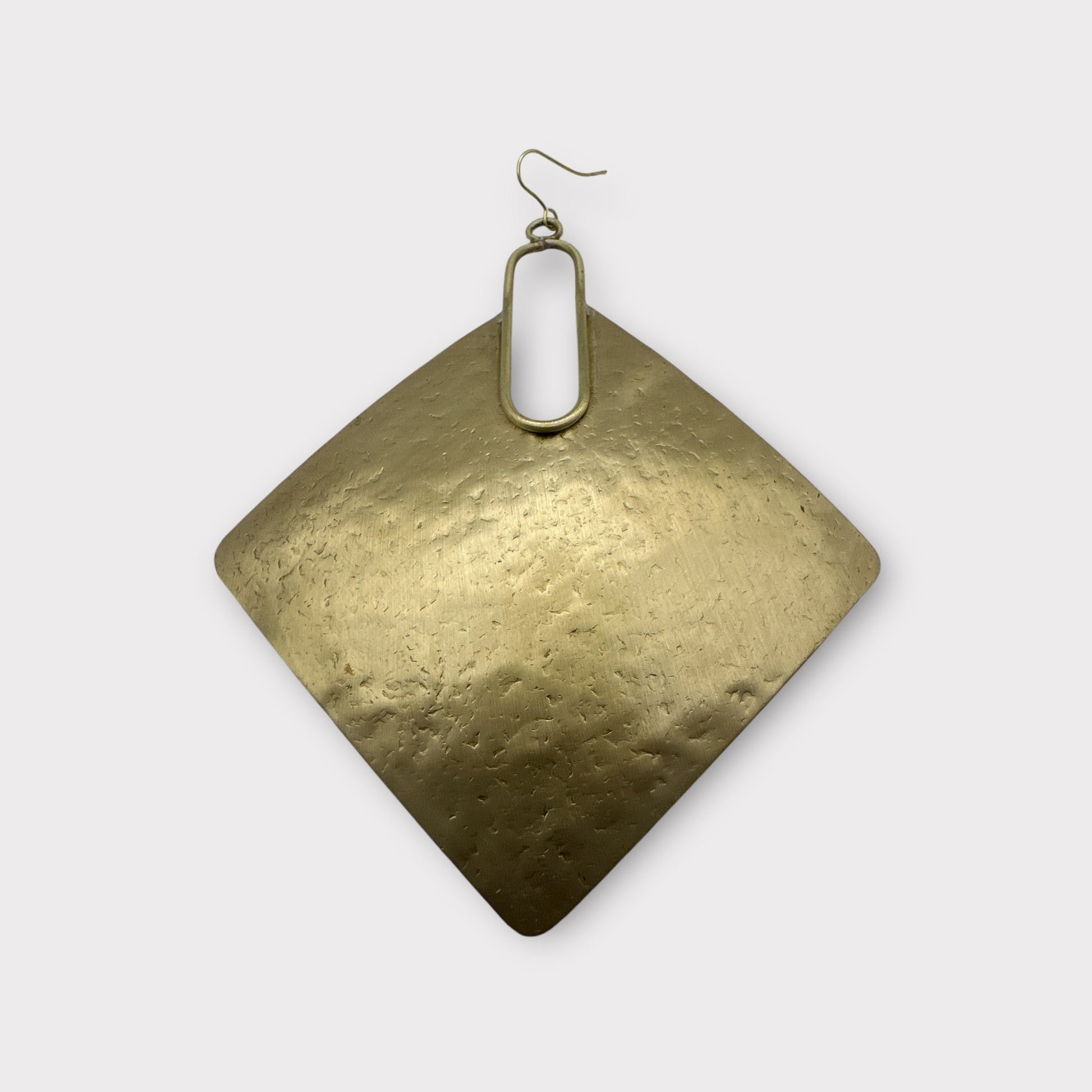 Oversized Square Brass Bold Statement Dangle Earrings - Fatisha Boutique