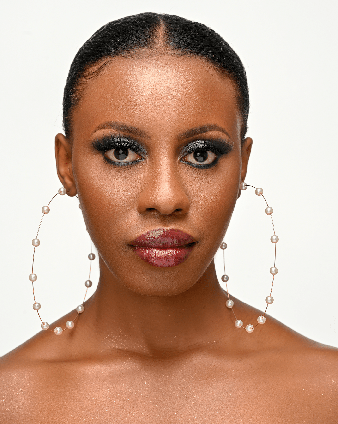 Oversized Thin Lightweight Faux Pearl Statement Hoop Earrings - Fatisha Boutique