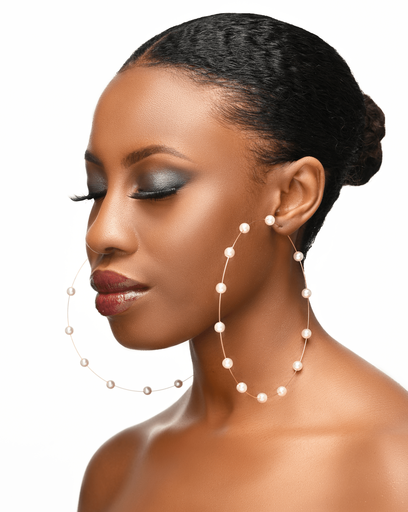 Oversized Thin Lightweight Faux Pearl Statement Hoop Earrings - Fatisha Boutique