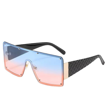 Oversized Trendy Shield Sunglasses – UV400 Gradient Lens Fashion Shades for Women - Fatisha Boutique