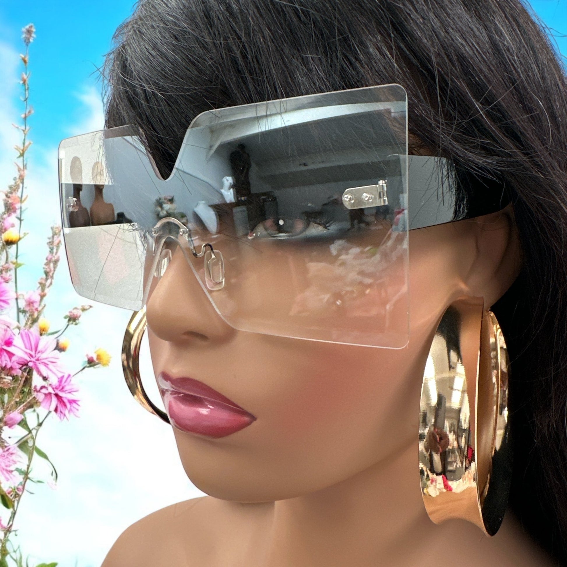 Oversized Trendy Square Sunglasses – UV400 Gradient Lens Fashion Shades for Women - Fatisha Boutique