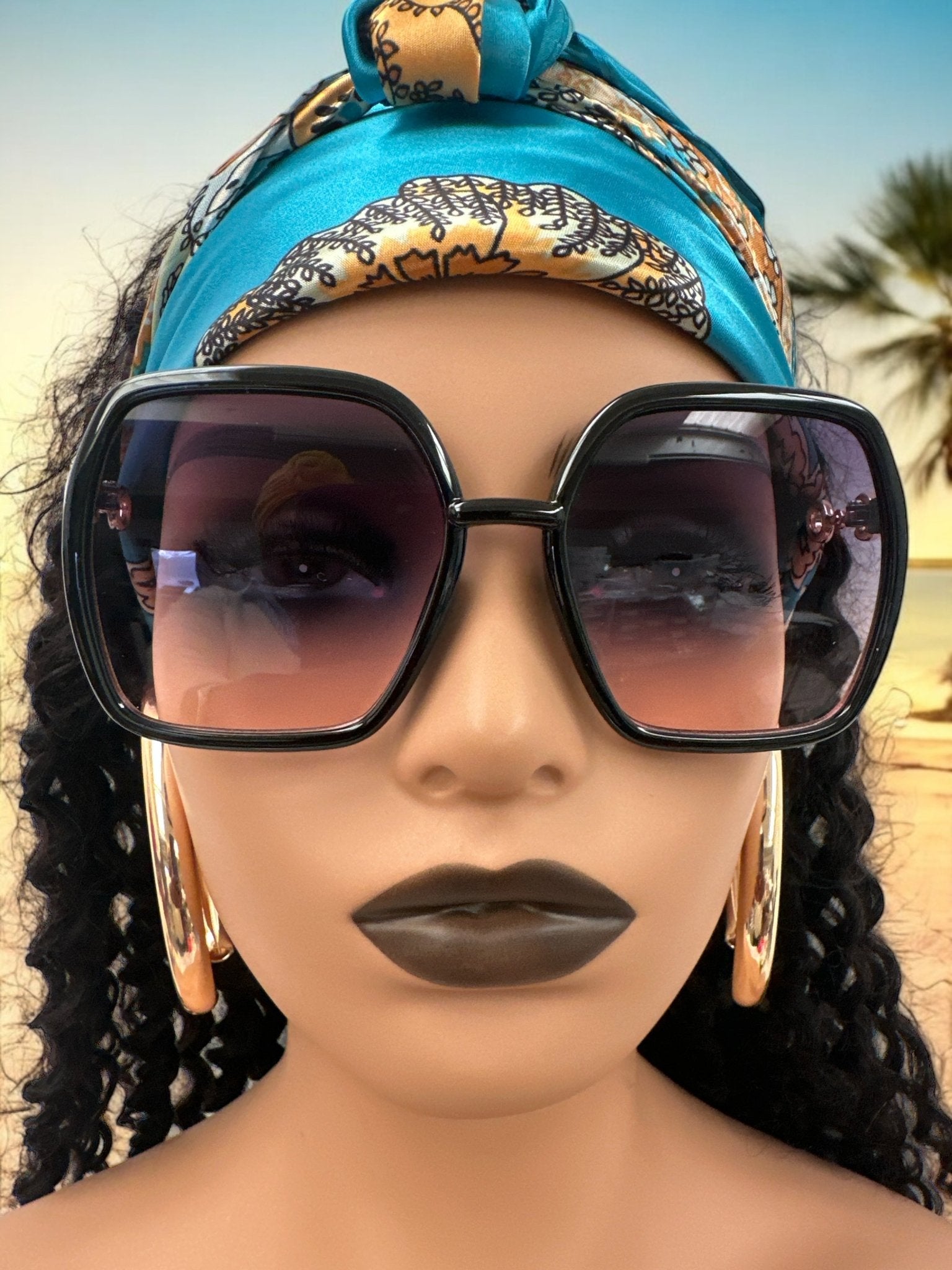 Oversized Trendy Square Sunglasses – UV400 Gradient Lens Fashion Shades for Women - Fatisha Boutique