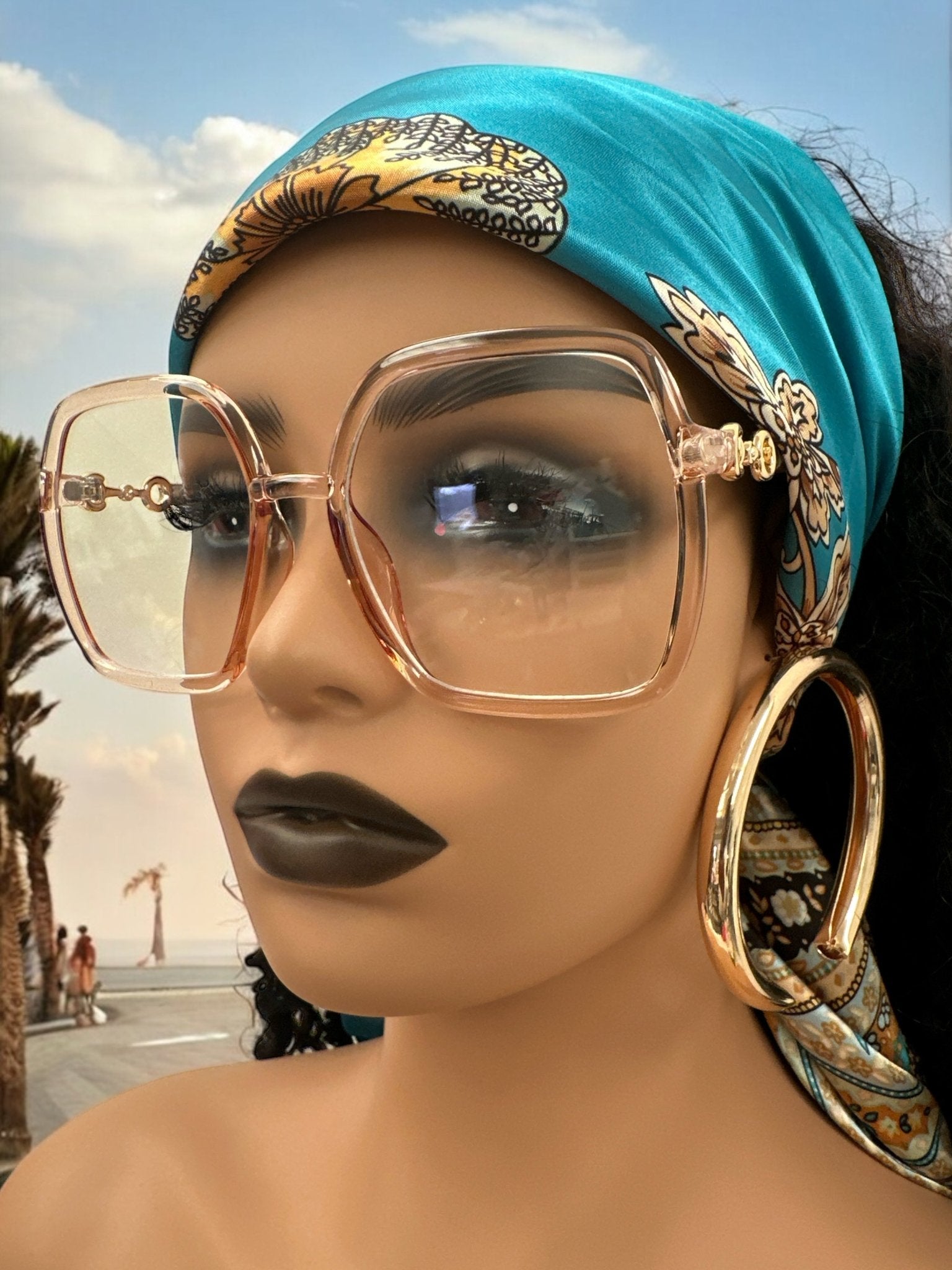 Oversized Trendy Square Sunglasses – UV400 Gradient Lens Fashion Shades for Women - Fatisha Boutique