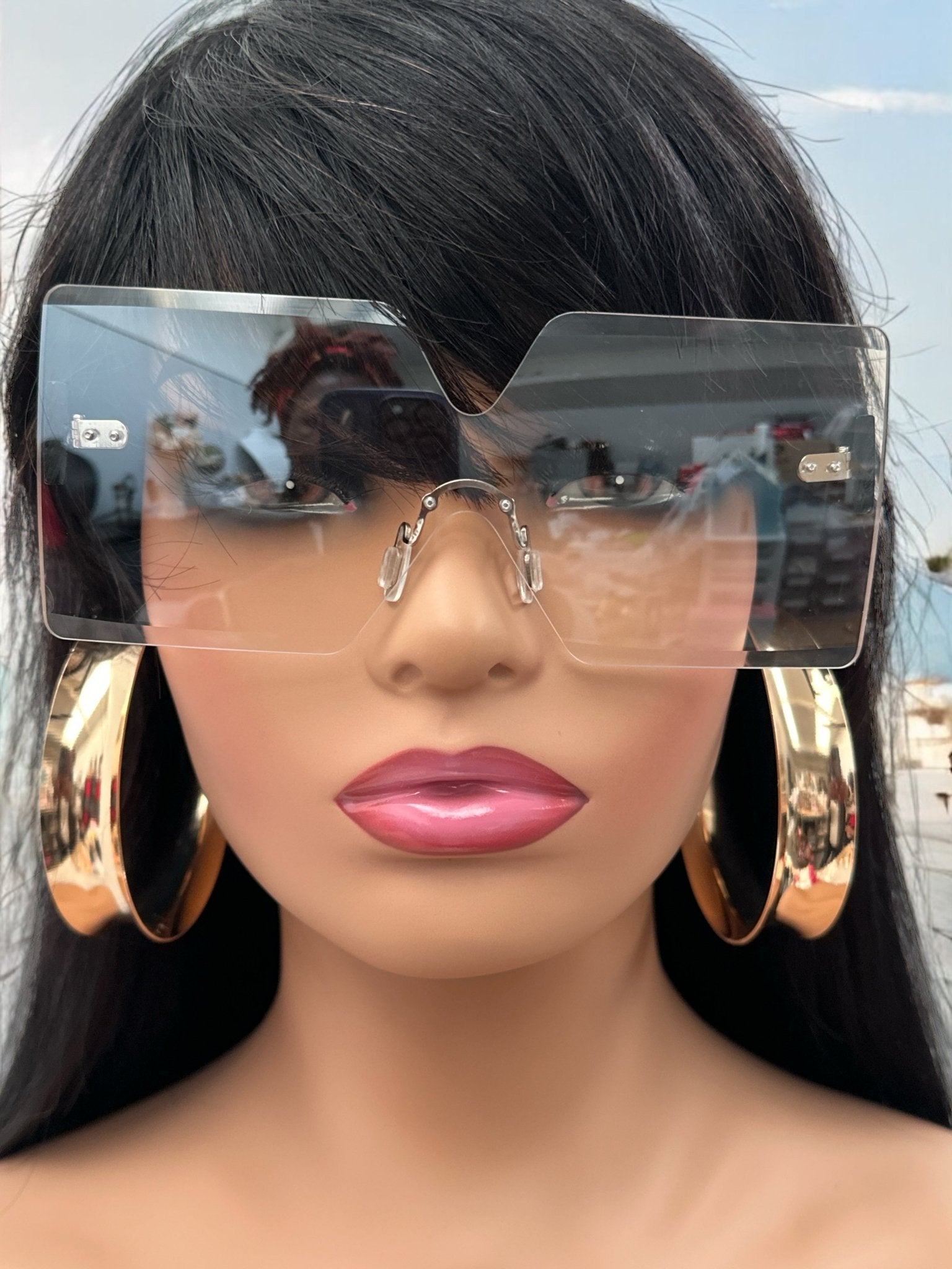 Oversized Trendy Square Sunglasses – UV400 Gradient Lens Fashion Shades for Women - Fatisha Boutique